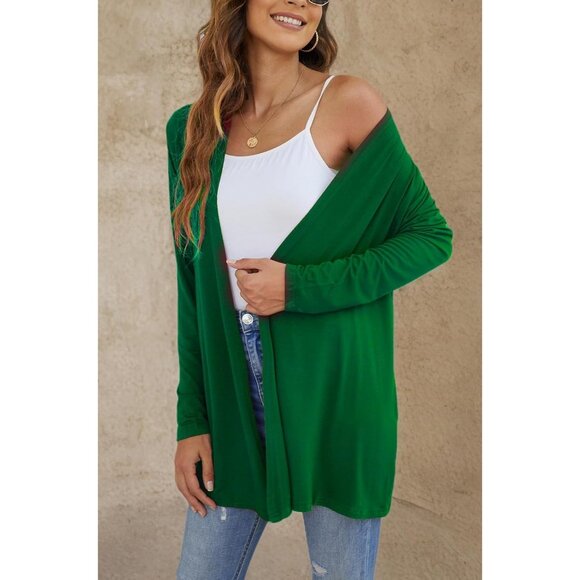 Women's Lightweight Open Front Cardigan Long Sleeve Casual Soft Drape Fall - Picture 7 of 7